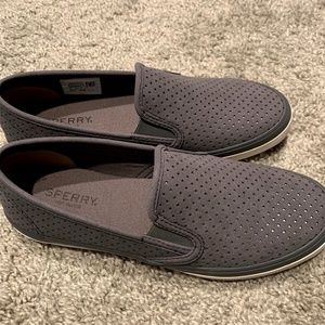 Sperry Grey Perf Womens Shoes Slide On 8 Sperrys